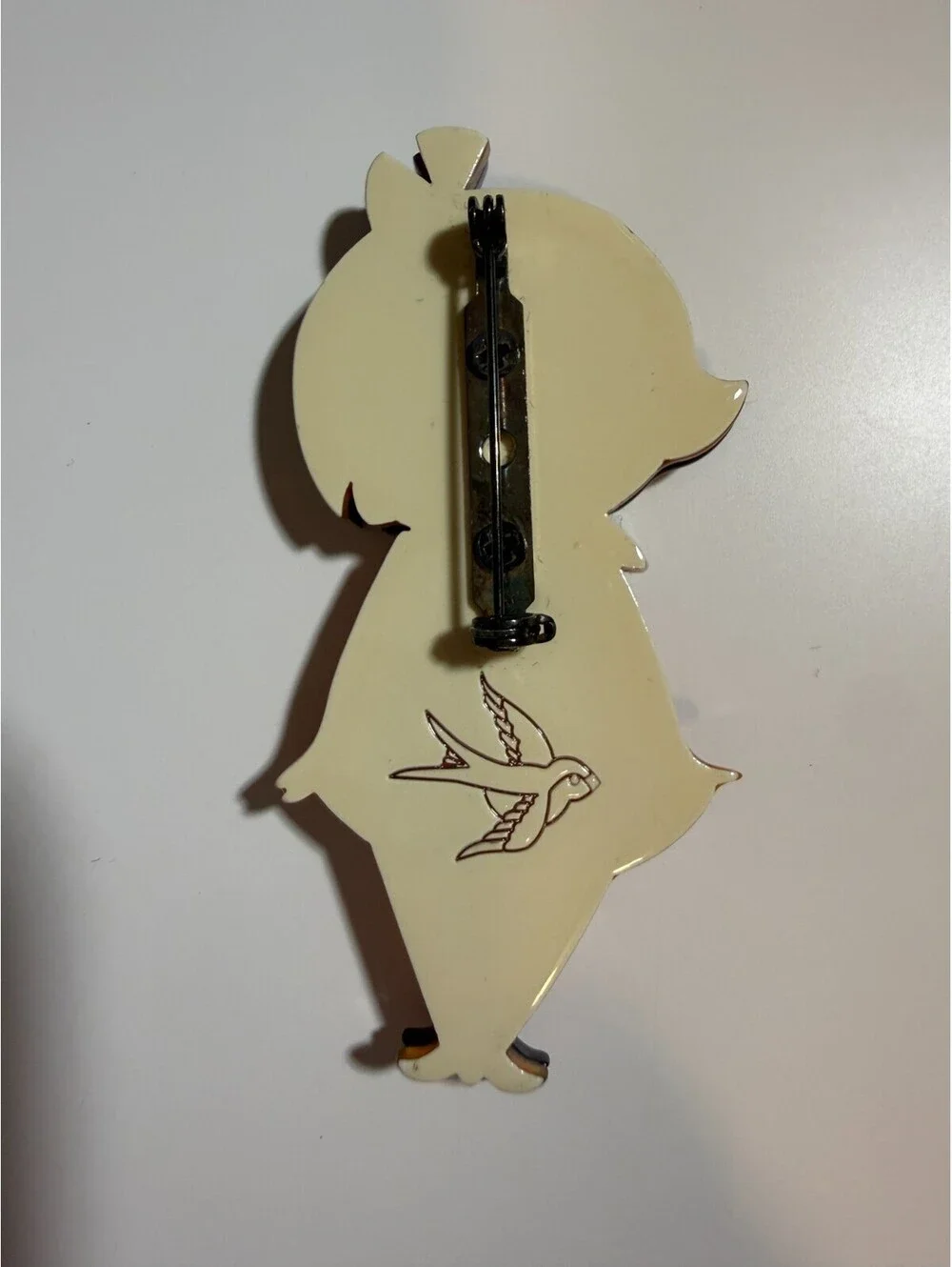 Eerie Eve Brooch SCRATCHED Erstwilder Kitschy Witch Halloween Jack O Lantern Pin
